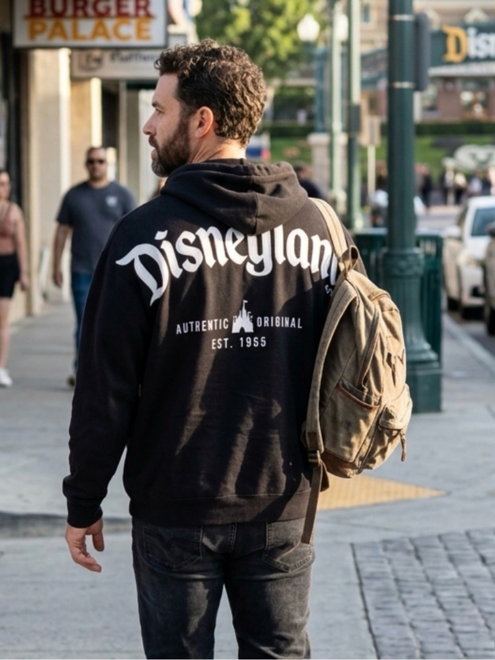 Disneyland Resort Black Spirit Jersey Sweater Zip Up Hoodie size XXL